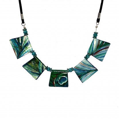 Folded Paper 5 Piece Choker Necklace