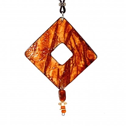 Textured Diamond Paper Pendant