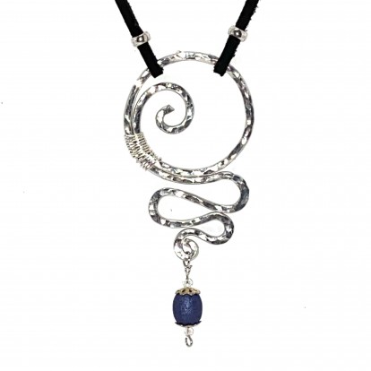 Hand Shaped and Hammered Silver Pendant