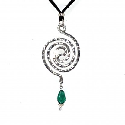 Hand Shaped and Hammered Silver Pendant