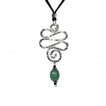 Hand Shaped and Hammered Silver Pendant