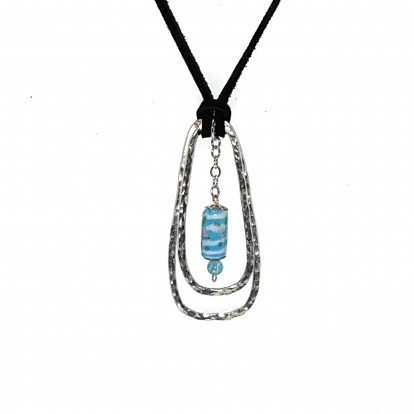 Hand Shaped and Hammered Silver Pendant