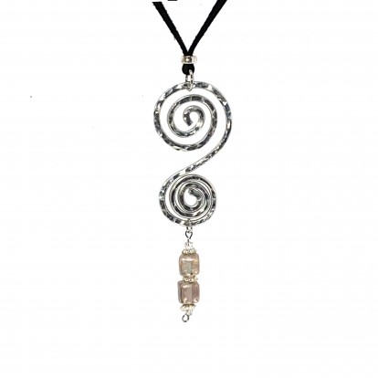 Hand Shaped and Hammered Silver Pendant