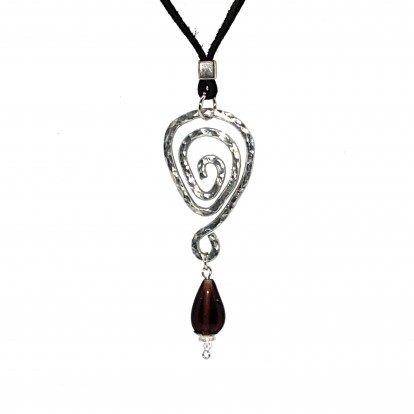 Hand Shaped and Hammered Silver Pendant