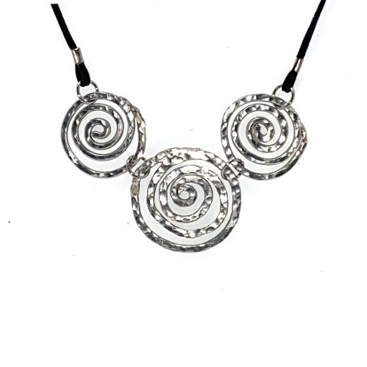 Hand Shaped and Hammered Silver Pendant